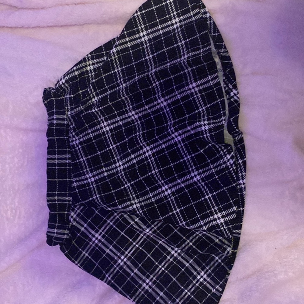 Black and white checkered skirt